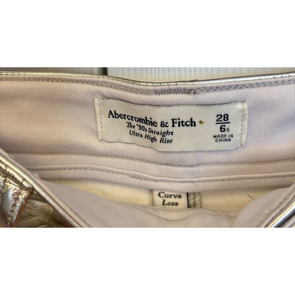 NWT Abercrombie fitch Silver Jeans Sz 28/6 Curve Love90s Straight High Rise NEW - Picture 9 of 9